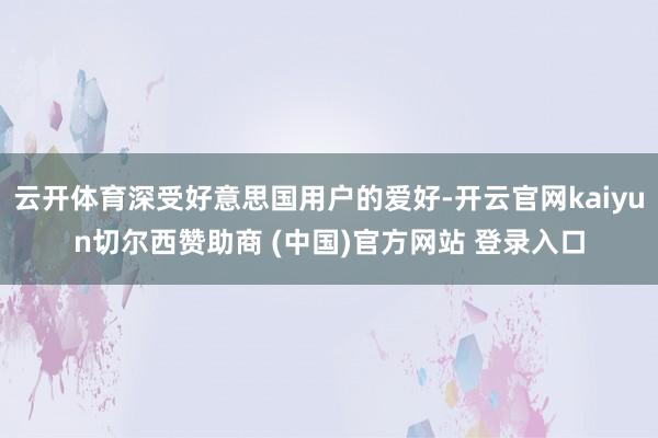 云开体育深受好意思国用户的爱好-开云官网kaiyun切尔西赞助商 (中国)官方网站 登录入口