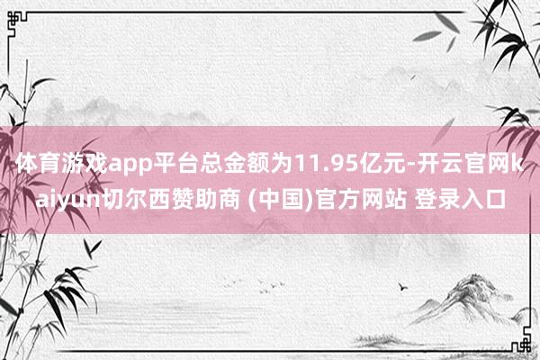 体育游戏app平台总金额为11.95亿元-开云官网kaiyun切尔西赞助商 (中国)官方网站 登录入口