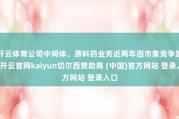 开云体育公司中间体、原料药业务近两年因市集竞争加重-开云官网kaiyun切尔西赞助商 (中国)官方网站 登录入口