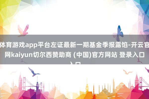 体育游戏app平台左证最新一期基金季报露馅-开云官网kaiyun切尔西赞助商 (中国)官方网站 登录入口