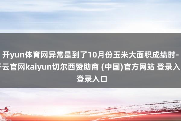 开yun体育网异常是到了10月份玉米大面积成绩时-开云官网kaiyun切尔西赞助商 (中国)官方网站 登录入口